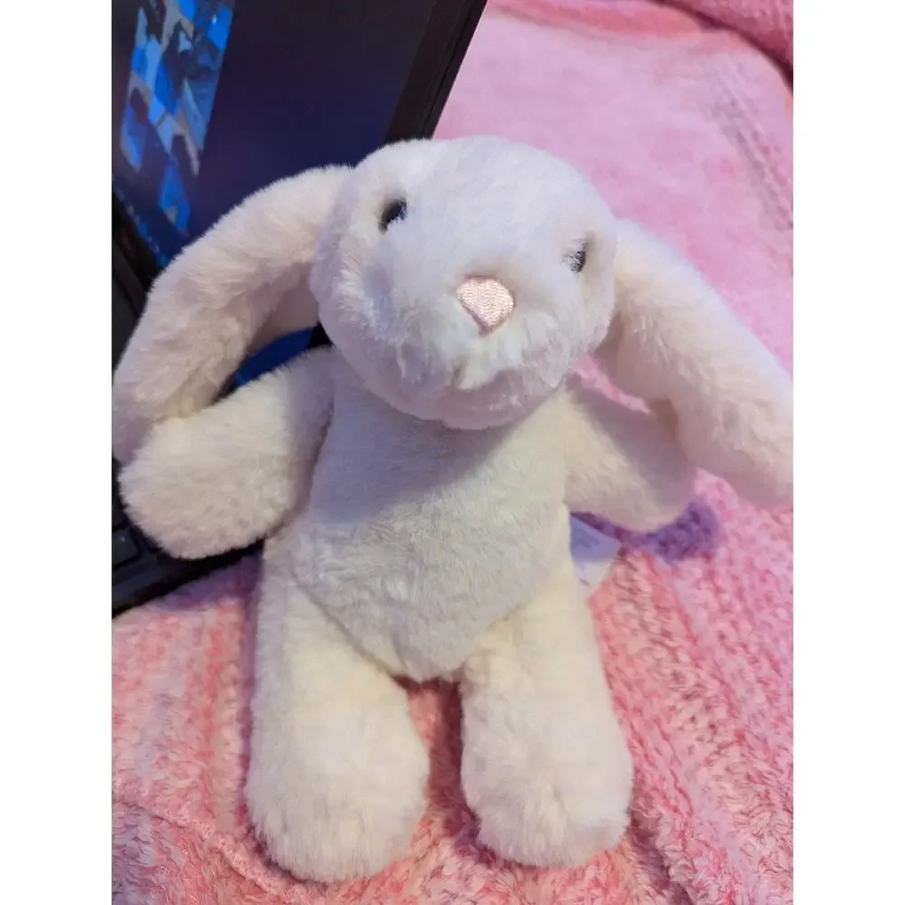 Animal Adventure White Plush Bunny Rabbit Cream Floppy Ears Stuffed Animal Lovey